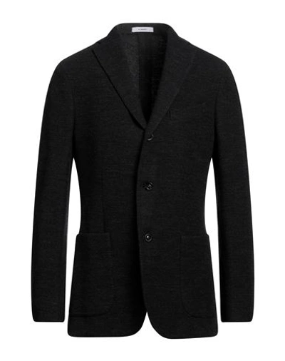 Boglioli Man Blazer Steel Grey Size 40 Virgin Wool, Cotton In Grey
