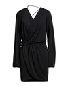 DONDUP DONDUP WOMAN MINI DRESS BLACK SIZE L POLYESTER