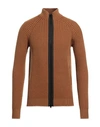 Dondup Man Cardigan Camel Size 40 Wool In Beige