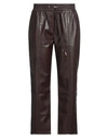 Marella Sport Woman Pants Dark Brown Size L Polyester, Polyurethane Resin