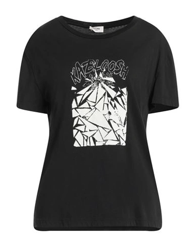 Celine Woman T-shirt Black Size Xl Cotton