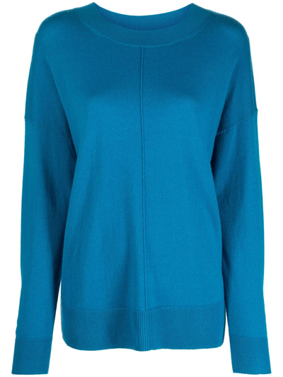 Chinti & Parker Long-sleeve Fine-knit Sweater In Blue