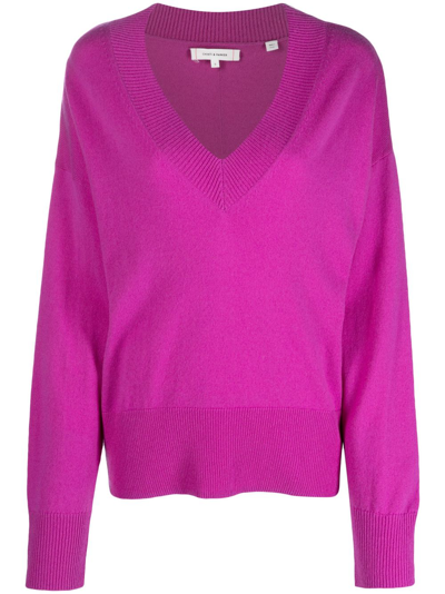 Chinti & Parker V-neck Knitted Jumper In Purple