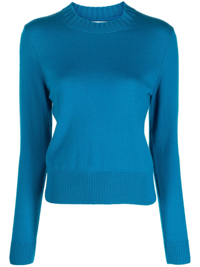 Chinti & Parker Cropped Wool-cashmere Jumper In Teal