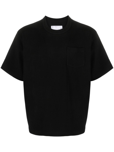 Sacai Buckled Short-sleeve T-shirt In Black