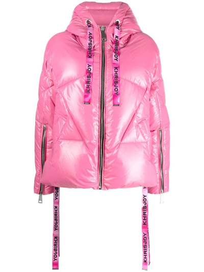 Khrisjoy Chris Iconic Shiny Down Jacket In Pink