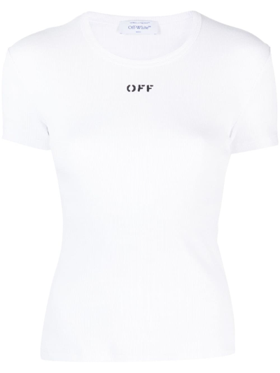 OFF-WHITE LOGO-PRINT COTTON-BLEND T-SHIRT