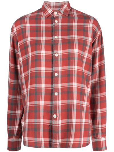 Polo Ralph Lauren Women's Plaid Cotton Twill Flannel Shirt In Outpost Red Cream Multi