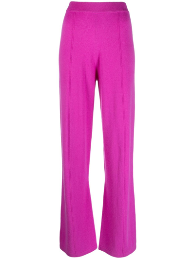 Chinti & Parker Wide-leg Knitted Trousers In Purple