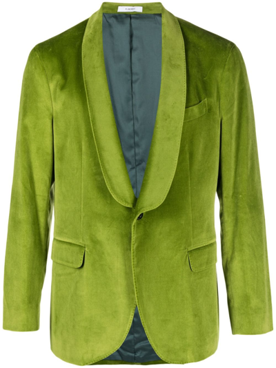 Boglioli K-jacket Velvet-finish Blazer In Green