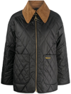 Barbour Zip-up Quilted Puffer Jacket In Black/black