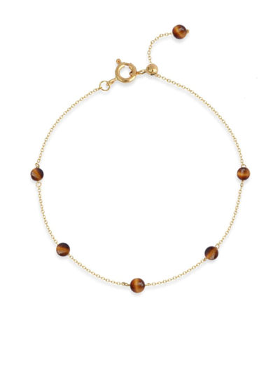 The Alkemistry 18kt Recycled Yellow Gold And Tiger Eye Chain Bracelet In 金色