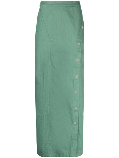 Cannari Concept High-waist Straight Skirt In Green