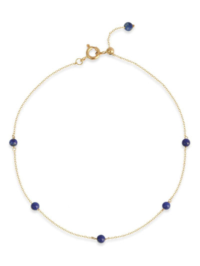 The Alkemistry Womens Yellow Gold Boba Blueberry 18ct Yellow-gold And Lapis Lazuli Anklet
