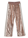 Palm Angels Sequin-embellished Stripe-detail Trousers In 粉色
