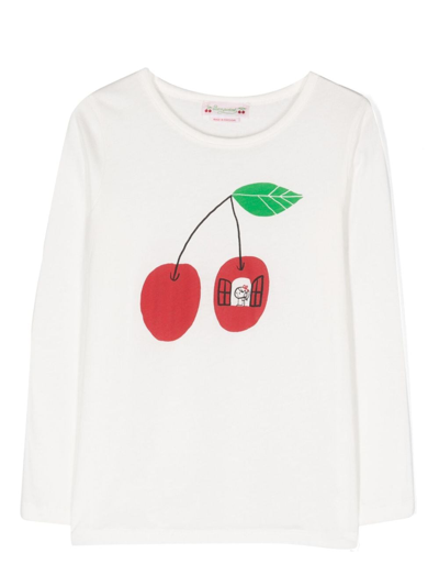 Bonpoint Fruit-print Cotton T-shirt In White