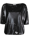 ANTONELLI SHORT-SLEEVE SEQUIN TOP