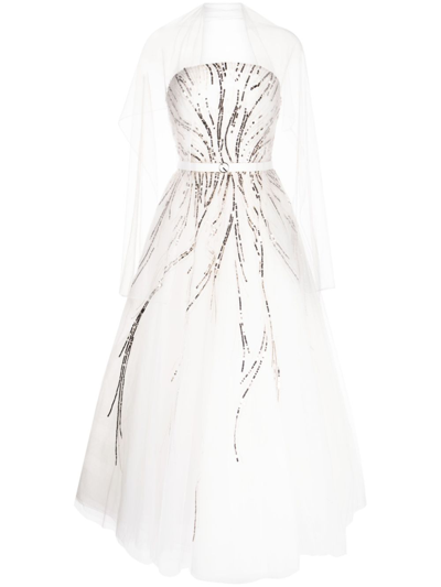 Saiid Kobeisy Bead-embellished Strapless Dress In White