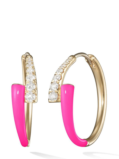 Melissa Kaye 18kt Rose Gold Lola Diamond Hoop Earrings