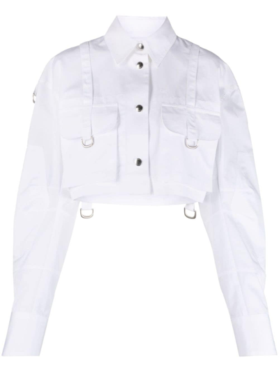 OFF-WHITE CO CARGO CROPPED COTTON SHIRT