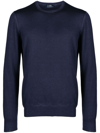 Barba Napoli Ribbed-trim Virgin-wool Jumper In 蓝色