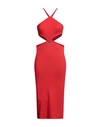 Mangano Woman Midi Dress Red Size 8 Cotton In Red