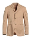 Trussardi Man Suit Jacket Camel Size 42 Cotton In Beige