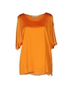 ANGELO MARANI ANGELO MARANI WOMAN TOP ORANGE SIZE XL VISCOSE, SILK