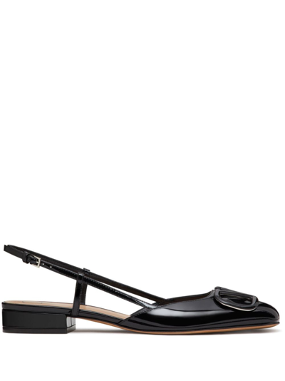 Valentino Garavani Vlogo Signature Patent Leather Slingback 20mm Woman Black 42
