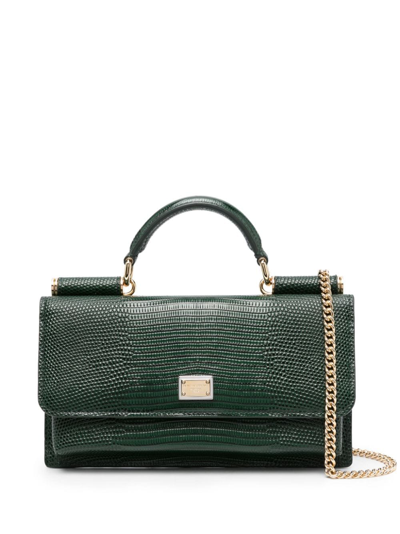 Dolce & Gabbana Mini Sicily Leather Bag In Green