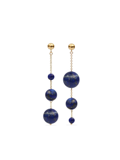 The Alkemistry Womens Yellow Gold Boba Blueberry 18ct Yellow-gold And Lapis Lazuli Drop Earrings