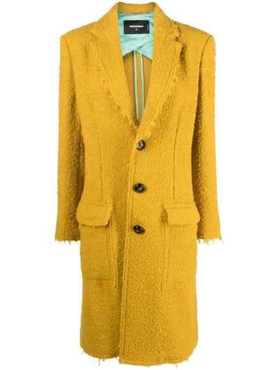 Dsquared2 Woman Coat Green Size 10 Virgin Wool In Yellow