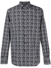Karl Lagerfeld Abstract-pattern Long-sleeve Shirt In Black