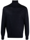 Ballantyne Ribbed-knit Roll-neck Jumper In Blue