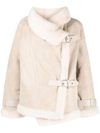 SHOREDITCH SKI CLUB DARLING SHEARLING-TRIM SUEDE JACKET