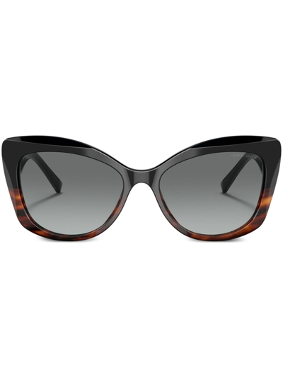 Giorgio Armani Butterfly Frame Sunglasses In Brown