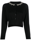 SIMONE ROCHA PEARL-EMBELLISHED BUTTON-UP CARDIGAN