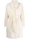 Yves Salomon Reversible Hooded Shearling Coat In White