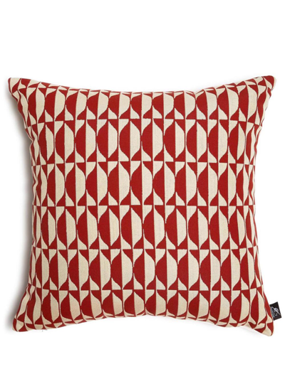 Fornasetti Outdoor Cushion Losanghe In Rust/ecru