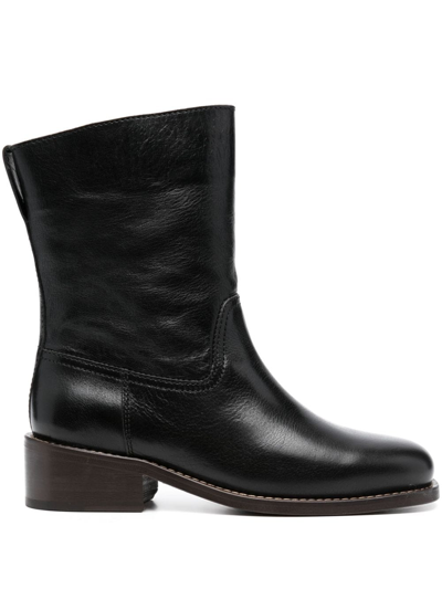 Lemaire Ankle-length Leather Boots In Brown