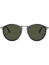 Giorgio Armani Round Frame Tinted Sunglasses In Black