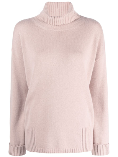 Lorena Antoniazzi Roll-neck Knitted Jumper In Neutrals