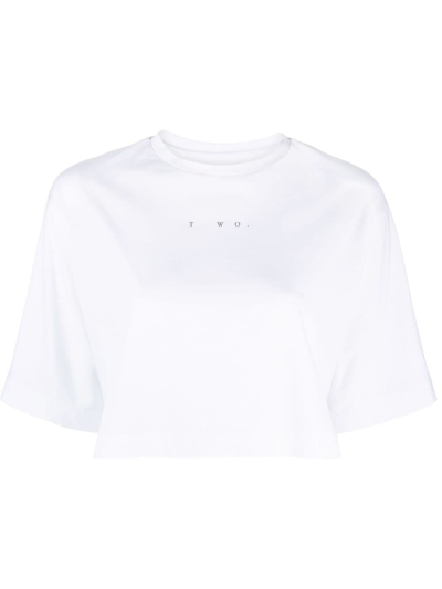 There Was One Logo-print Cropped T-shirt In White