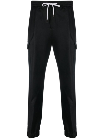 Pt Torino Elasticated-waist Tapered Trousers In Black