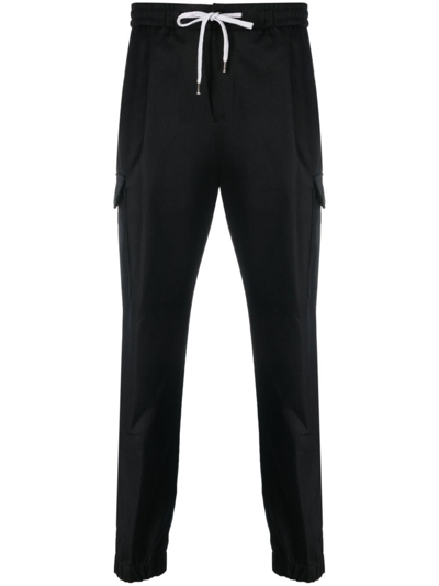 Pt Torino Cargo-pocket Tapered Trousers In Black