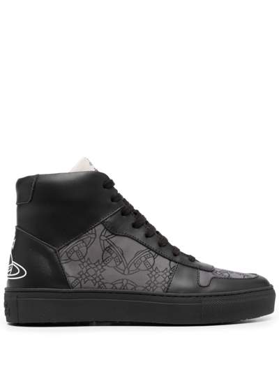 Vivienne Westwood Orb-print High-top Sneakers In Black