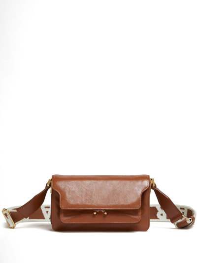 Marni Trunk Soft E/w Shoulder Bag In Brown