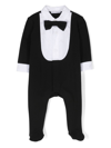 Dolce & Gabbana Logo-embroidered Bow-tie Pyjama In Black