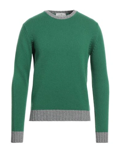 Della Ciana Man Sweater Green Size 38 Merino Wool, Cashmere In Green