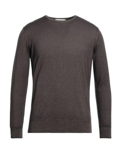 Della Ciana Man Sweater Dark Brown Size 40 Merino Wool In Brown
